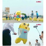 ふなっしーが「しまむら」CMに、撮影現場でもファンサービスたっぷり。