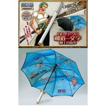 ゾロの愛刀「和道一文字」が傘に、文様浮かぶ生地や鞘に見立てた傘袋も。