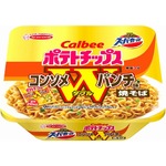 W周年コラボの「スーパーカップ カルビーコンソメWパンチ味焼そば」発売