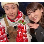 安めぐみ、“星降るストロベリータワー”前にアンジャッシュ児嶋と満面の笑み