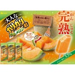 完熟メロン果汁33％使用、本格的な「大人なガリガリ君完熟メロン」